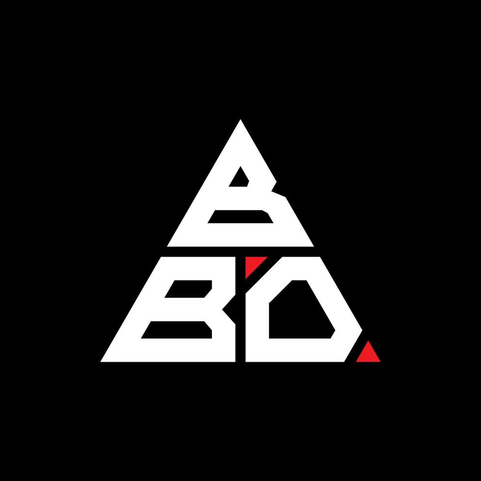 bbo triangel bokstavslogotypdesign med triangelform. bbo triangel logotyp design monogram. bbo triangel vektor logotyp mall med röd färg. bbo triangulär logotyp enkel, elegant och lyxig logotyp.