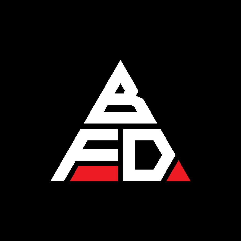 bfd-Dreieck-Buchstaben-Logo-Design mit Dreiecksform. bfd-Dreieck-Logo-Design-Monogramm. bfd-Dreieck-Vektor-Logo-Vorlage mit roter Farbe. dreieckiges bfd-logo einfaches, elegantes und luxuriöses logo. vektor