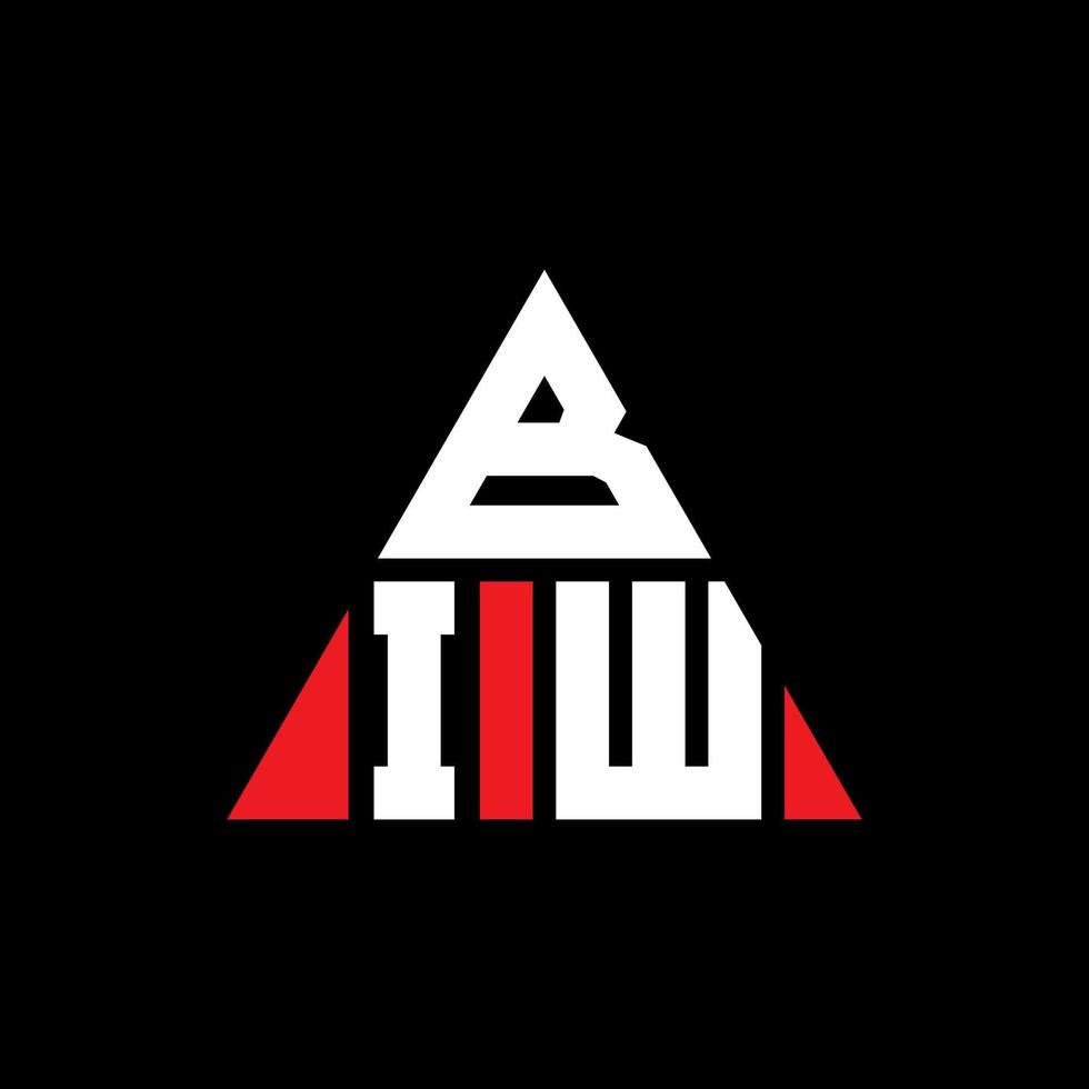 biw triangel bokstavslogotypdesign med triangelform. biw triangel logotyp design monogram. biw triangel vektor logotyp mall med röd färg. biw triangulär logotyp enkel, elegant och lyxig logotyp.