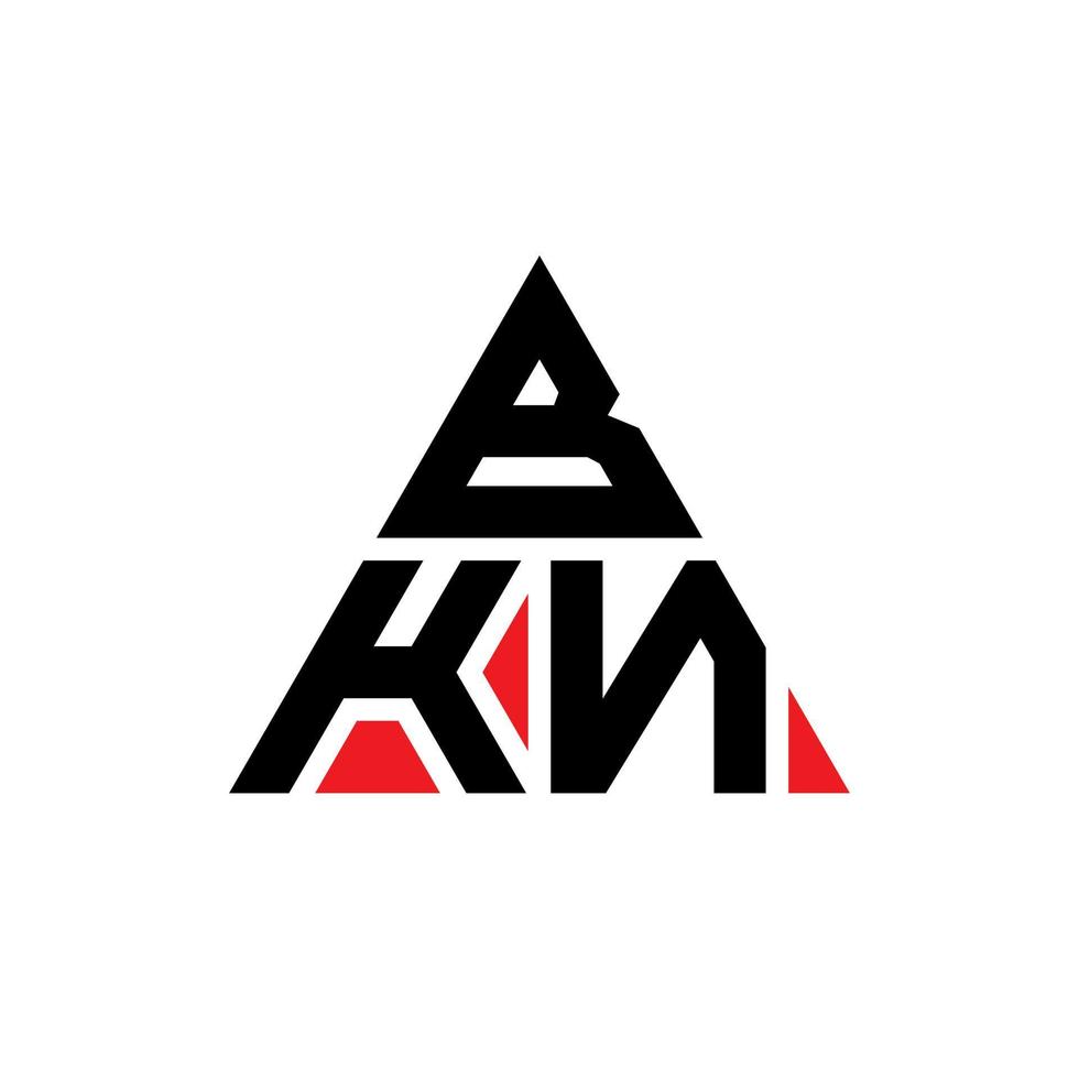 bkn Dreiecksbuchstaben-Logo-Design mit Dreiecksform. bkn-Dreieck-Logo-Design-Monogramm. bkn-Dreieck-Vektor-Logo-Vorlage mit roter Farbe. bkn dreieckiges Logo einfaches, elegantes und luxuriöses Logo. vektor
