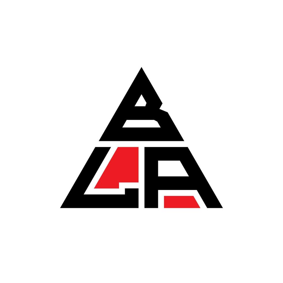 bla-Dreieck-Buchstaben-Logo-Design mit Dreiecksform. bla-Dreieck-Logo-Design-Monogramm. bla-Dreieck-Vektor-Logo-Vorlage mit roter Farbe. bla dreieckiges Logo einfaches, elegantes und luxuriöses Logo. vektor