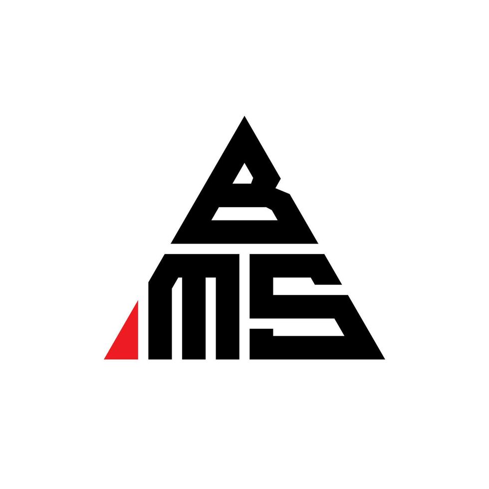 bms-Dreieck-Buchstaben-Logo-Design mit Dreiecksform. BMS-Dreieck-Logo-Design-Monogramm. BMS-Dreieck-Vektor-Logo-Vorlage mit roter Farbe. bms dreieckiges Logo einfaches, elegantes und luxuriöses Logo. vektor