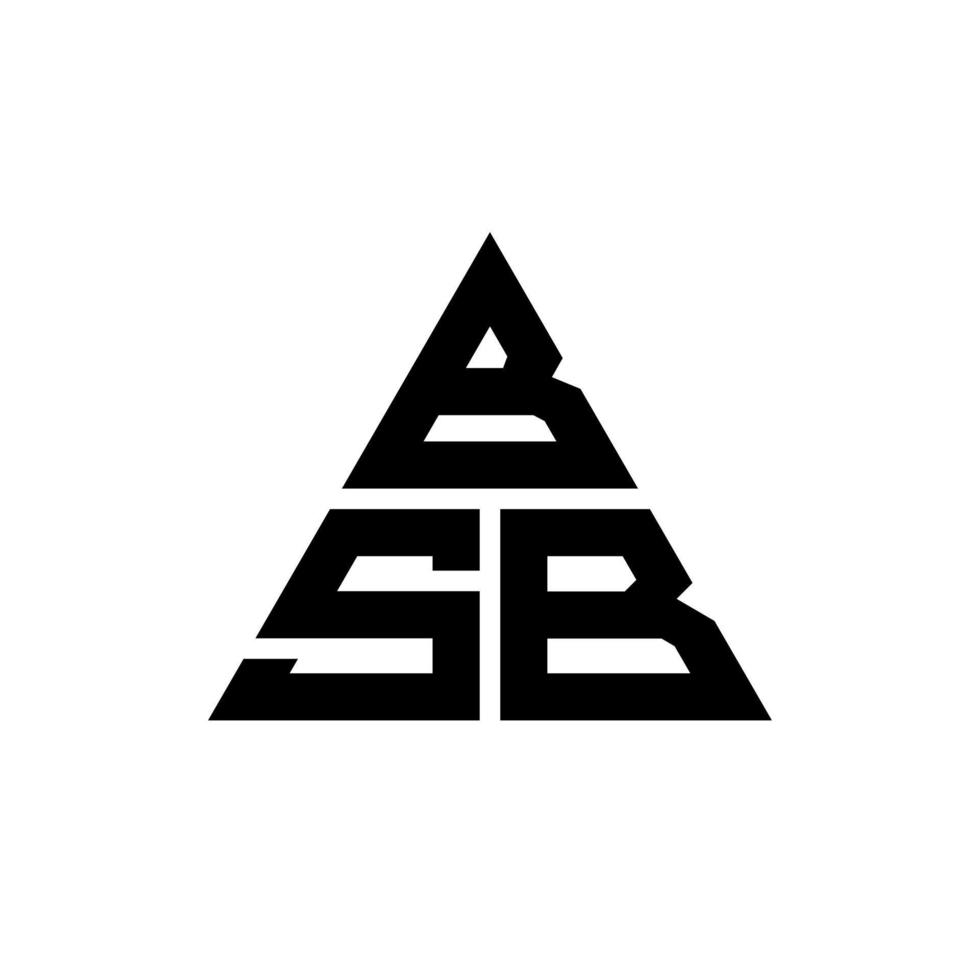 bsb triangel bokstavslogotypdesign med triangelform. bsb triangel logotyp design monogram. bsb triangel vektor logotyp mall med röd färg. bsb triangulär logotyp enkel, elegant och lyxig logotyp.