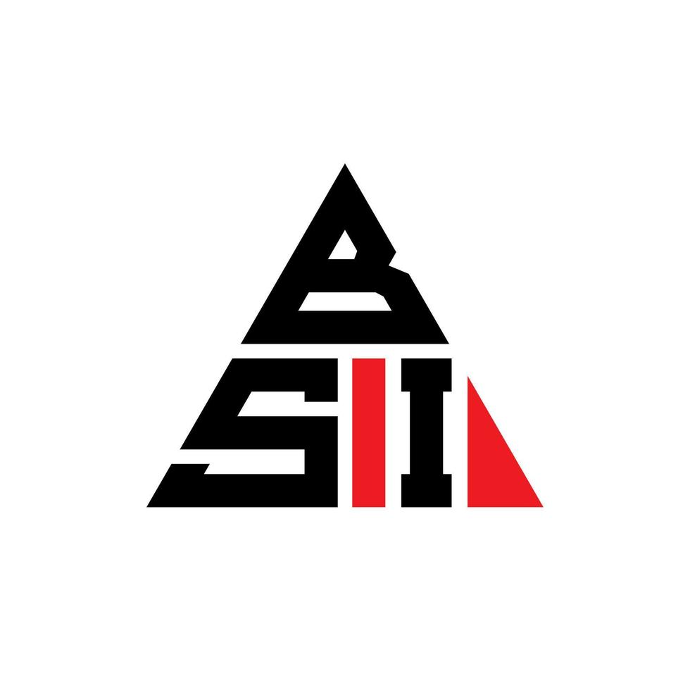 bsi triangel bokstavslogotypdesign med triangelform. bsi triangel logotyp design monogram. bsi triangel vektor logotyp mall med röd färg. bsi triangulär logotyp enkel, elegant och lyxig logotyp.
