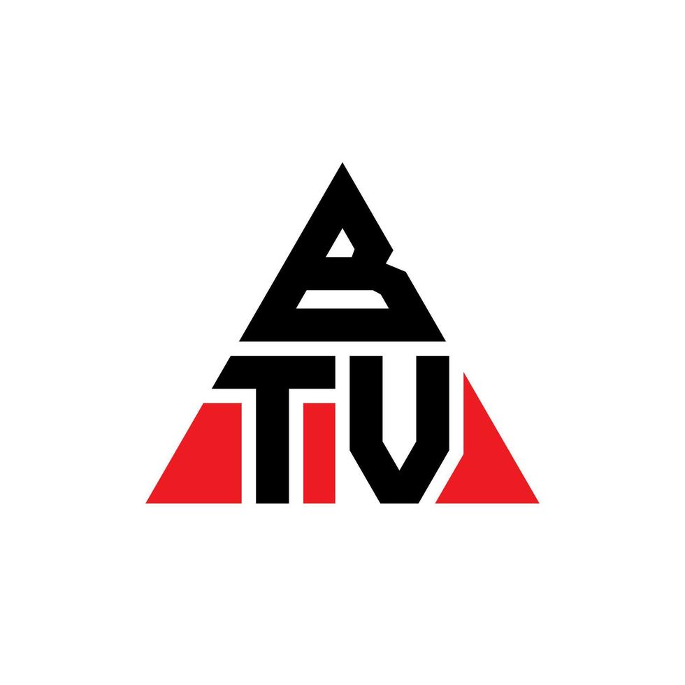 BTV-Dreieck-Buchstaben-Logo-Design mit Dreiecksform. BTV-Dreieck-Logo-Design-Monogramm. BTV-Dreieck-Vektor-Logo-Vorlage mit roter Farbe. btv dreieckiges logo einfaches, elegantes und luxuriöses logo. vektor