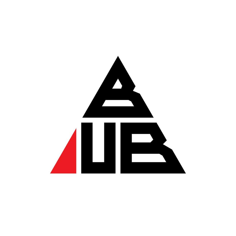 bub triangel bokstavslogotyp design med triangelform. bub triangel logotyp design monogram. bub triangel vektor logotyp mall med röd färg. bub triangulär logotyp enkel, elegant och lyxig logotyp.