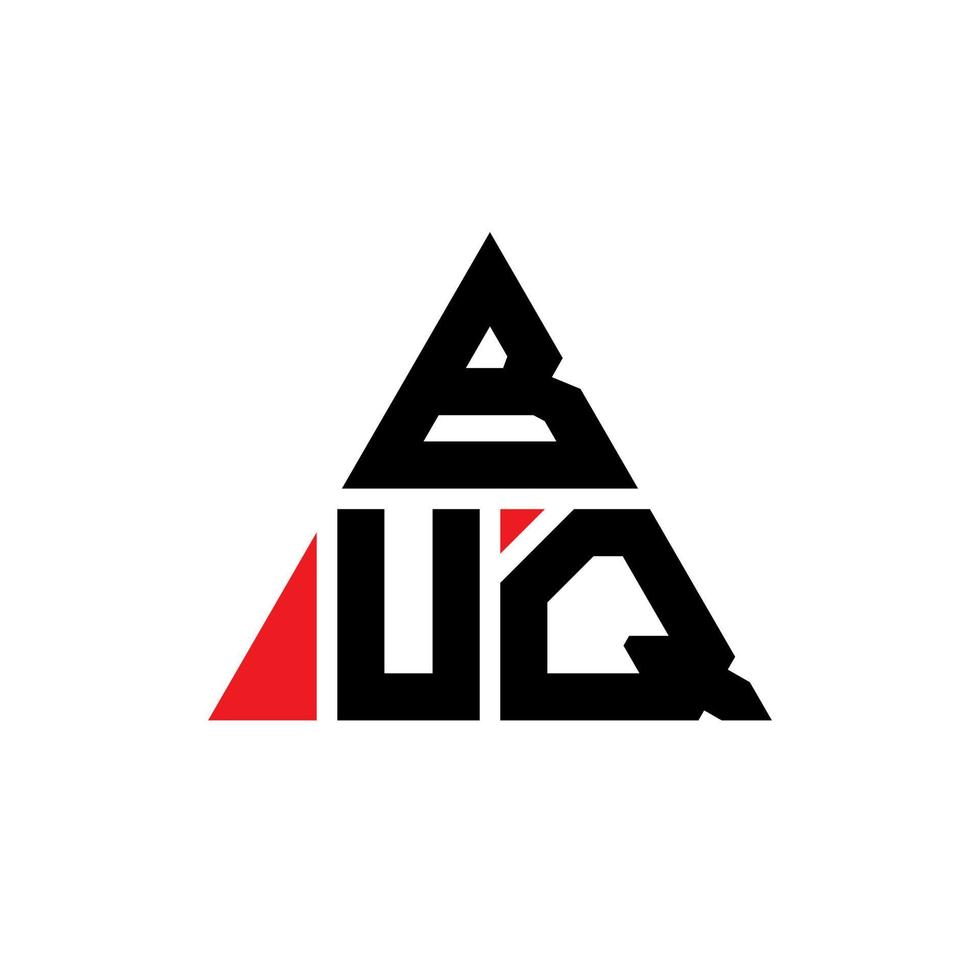 buq Dreiecksbuchstaben-Logo-Design mit Dreiecksform. Buq-Dreieck-Logo-Design-Monogramm. Buq-Dreieck-Vektor-Logo-Vorlage mit roter Farbe. buq dreieckiges Logo einfaches, elegantes und luxuriöses Logo. vektor