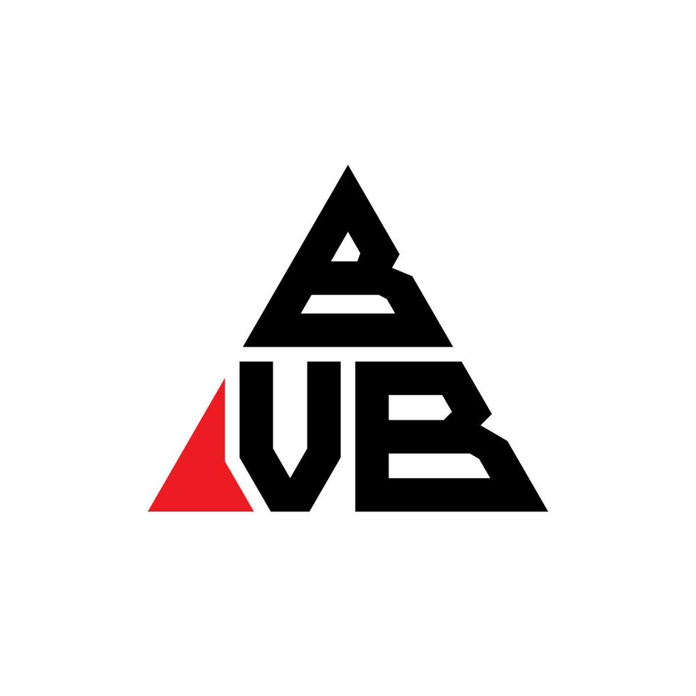 bvb triangel bokstavslogotypdesign med triangelform. bvb triangel logotyp design monogram. bvb triangel vektor logotyp mall med röd färg. bvb triangulär logotyp enkel, elegant och lyxig logotyp.