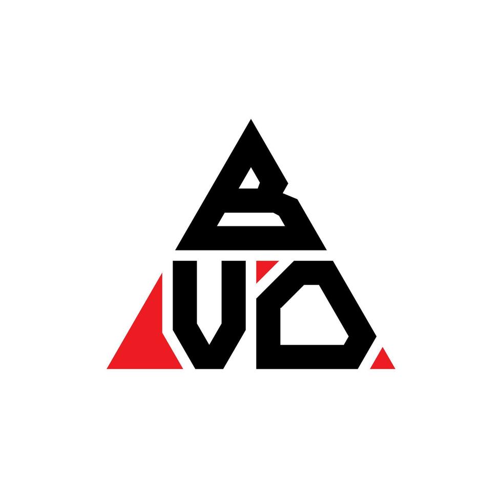 bvo Dreiecksbuchstaben-Logo-Design mit Dreiecksform. bvo-Dreieck-Logo-Design-Monogramm. bvo-Dreieck-Vektor-Logo-Vorlage mit roter Farbe. bvo dreieckiges Logo einfaches, elegantes und luxuriöses Logo. vektor