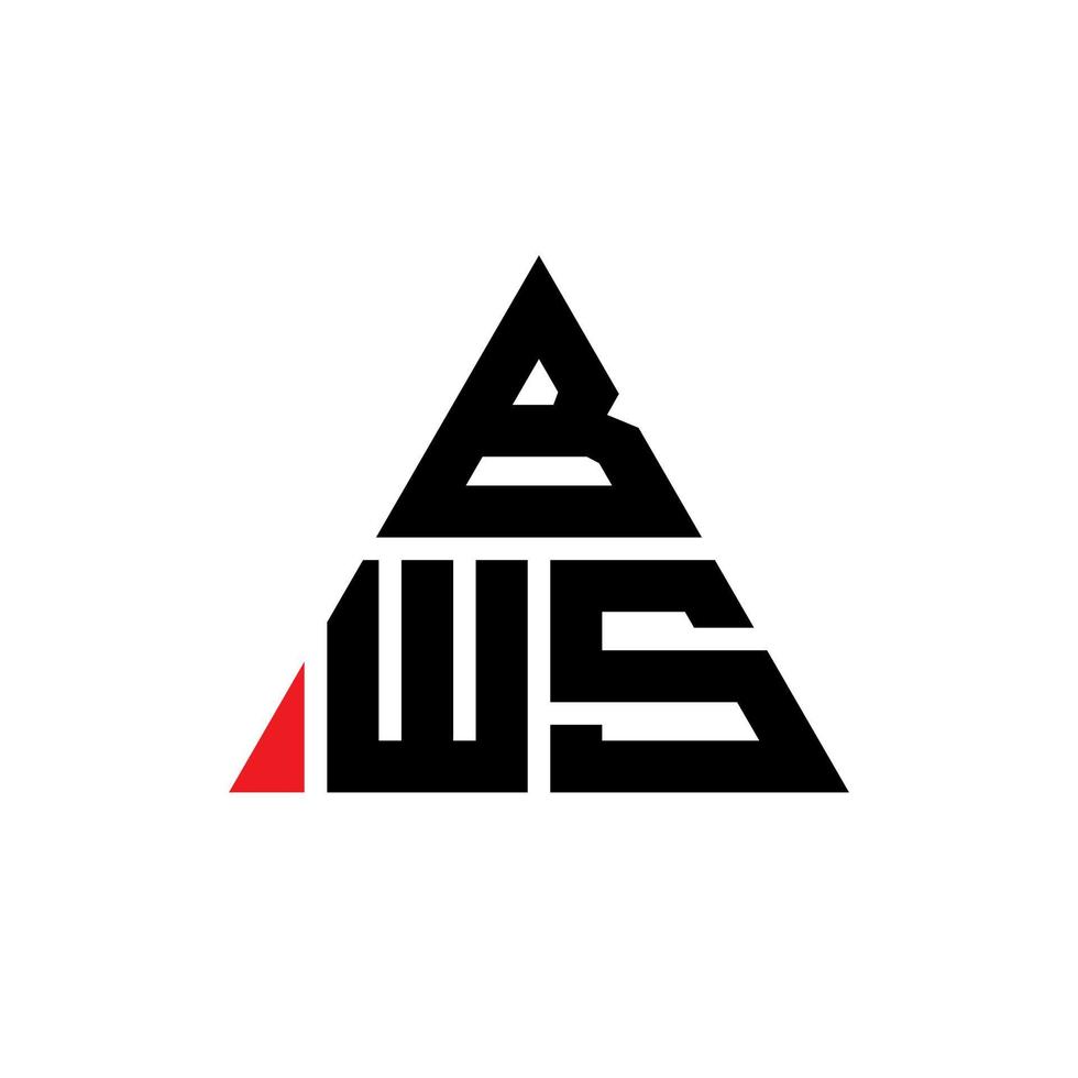 bws Dreiecksbuchstaben-Logo-Design mit Dreiecksform. bws-Dreieck-Logo-Design-Monogramm. bws-Dreieck-Vektor-Logo-Vorlage mit roter Farbe. bws dreieckiges Logo einfaches, elegantes und luxuriöses Logo. vektor