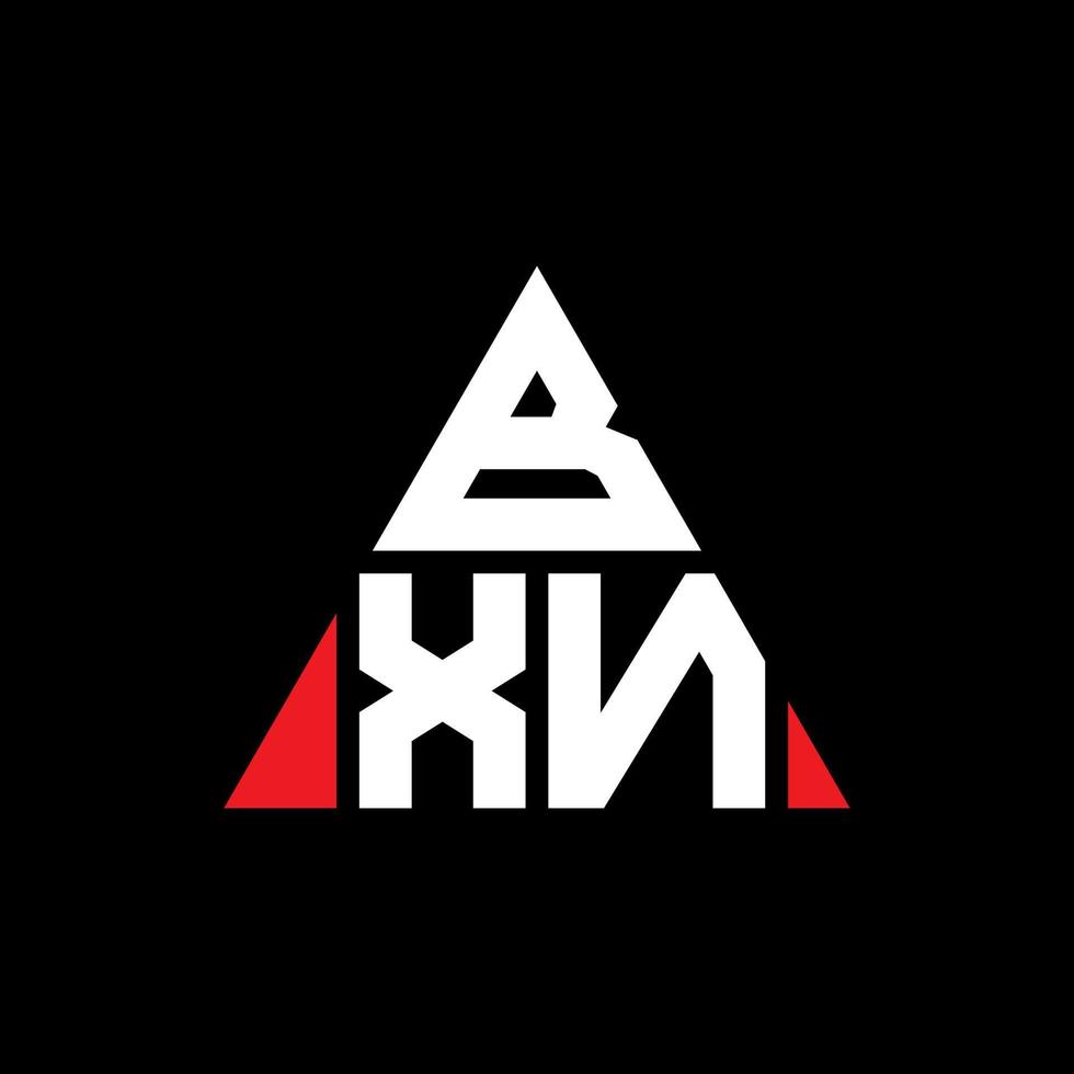 bxn triangel bokstavslogotypdesign med triangelform. bxn triangel logotyp design monogram. bxn triangel vektor logotyp mall med röd färg. bxn triangulär logotyp enkel, elegant och lyxig logotyp.