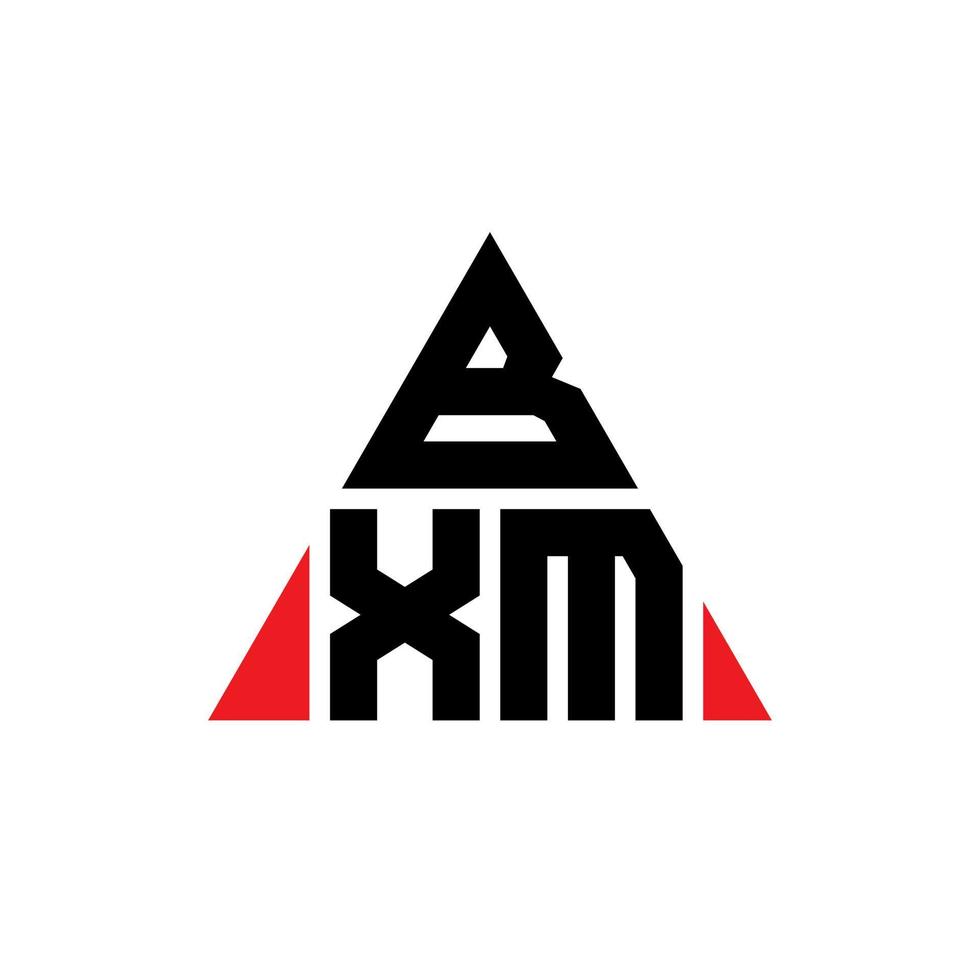 bxm triangel bokstavslogotypdesign med triangelform. bxm triangel logotyp design monogram. bxm triangel vektor logotyp mall med röd färg. bxm triangulär logotyp enkel, elegant och lyxig logotyp.