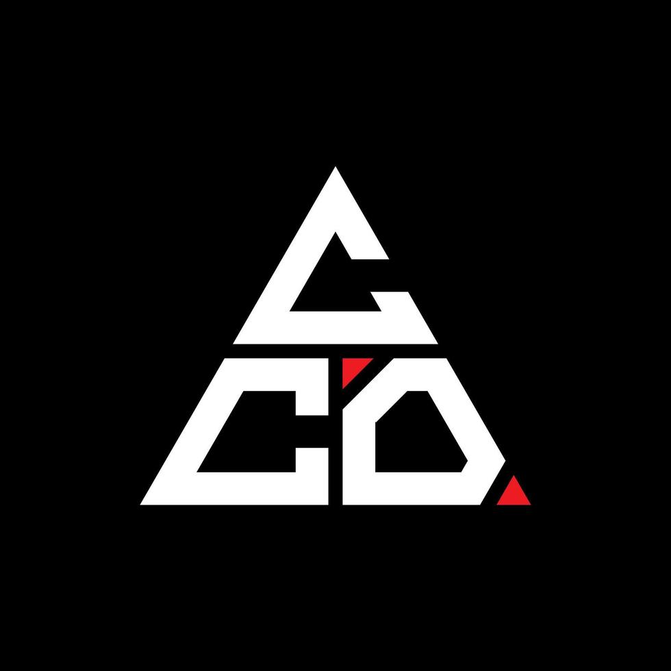 cco-Dreieck-Buchstaben-Logo-Design mit Dreiecksform. cco-Dreieck-Logo-Design-Monogramm. cco-Dreieck-Vektor-Logo-Vorlage mit roter Farbe. cco dreieckiges Logo einfaches, elegantes und luxuriöses Logo. vektor
