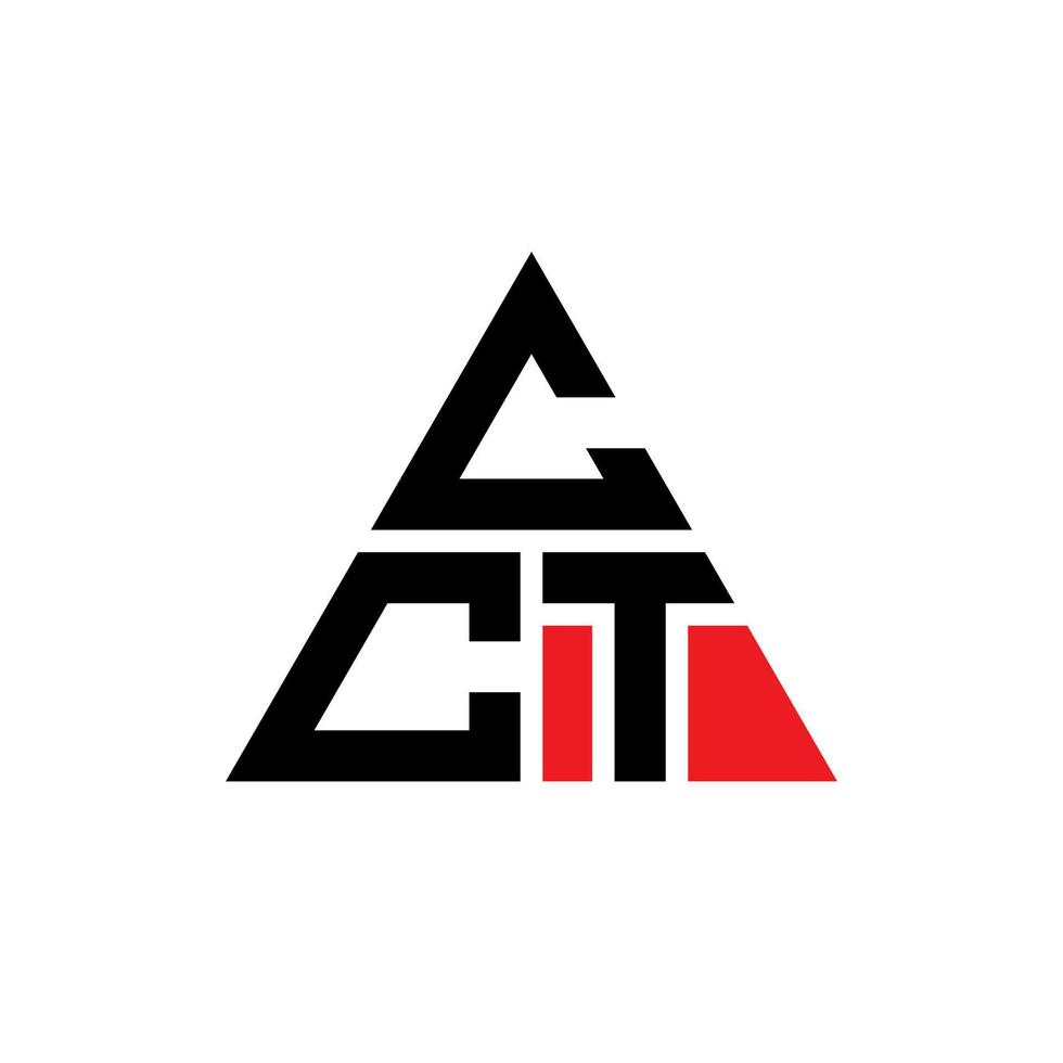 cct triangel bokstavslogotypdesign med triangelform. cct triangel logotyp design monogram. cct triangel vektor logotyp mall med röd färg. cct triangulär logotyp enkel, elegant och lyxig logotyp.