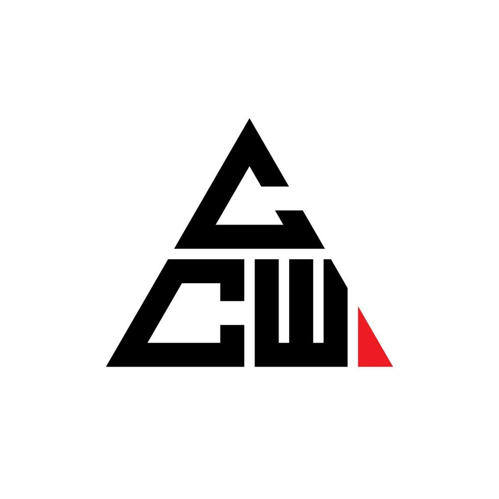 ccw-Dreieck-Buchstaben-Logo-Design mit Dreiecksform. CCW-Dreieck-Logo-Design-Monogramm. ccw-Dreieck-Vektor-Logo-Vorlage mit roter Farbe. ccw dreieckiges Logo einfaches, elegantes und luxuriöses Logo. vektor