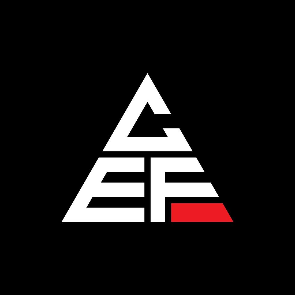 CEF-Dreieck-Buchstaben-Logo-Design mit Dreiecksform. CEF-Dreieck-Logo-Design-Monogramm. cef-Dreieck-Vektor-Logo-Vorlage mit roter Farbe. cef dreieckiges Logo einfaches, elegantes und luxuriöses Logo. vektor