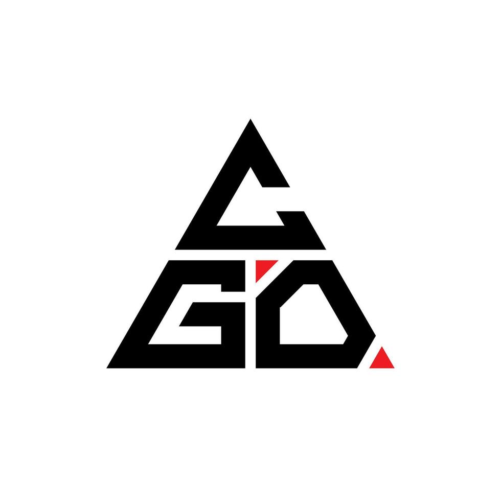 cgo-Dreieck-Buchstaben-Logo-Design mit Dreiecksform. Monogramm mit cgo-Dreieck-Logo-Design. cgo-Dreieck-Vektor-Logo-Vorlage mit roter Farbe. cgo dreieckiges Logo einfaches, elegantes und luxuriöses Logo. vektor