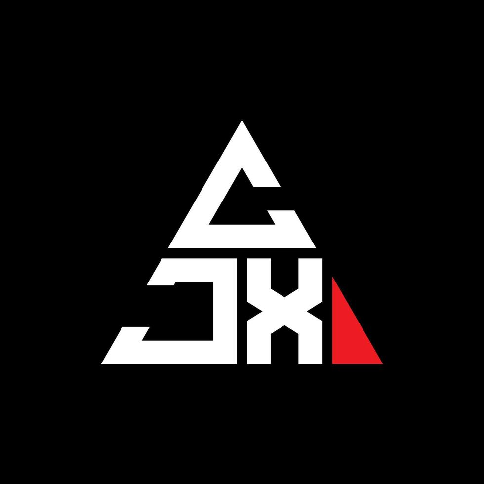 CJX-Dreieck-Buchstaben-Logo-Design mit Dreiecksform. CJX-Dreieck-Logo-Design-Monogramm. CJX-Dreieck-Vektor-Logo-Vorlage mit roter Farbe. cjx dreieckiges Logo einfaches, elegantes und luxuriöses Logo. vektor