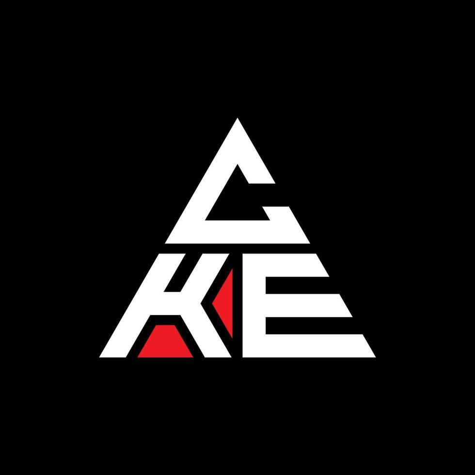 cke-Dreieck-Buchstaben-Logo-Design mit Dreiecksform. cke-Dreieck-Logo-Design-Monogramm. cke-Dreieck-Vektor-Logo-Vorlage mit roter Farbe. cke dreieckiges Logo einfaches, elegantes und luxuriöses Logo. vektor