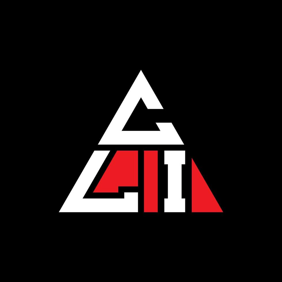 cli triangel bokstavslogotyp design med triangelform. cli triangel logotyp design monogram. cli triangel vektor logotyp mall med röd färg. cli triangulär logotyp enkel, elegant och lyxig logotyp.