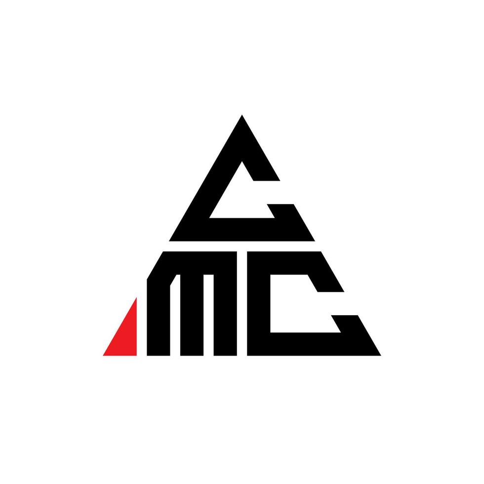 cmc triangel bokstavslogotypdesign med triangelform. cmc triangel logotyp design monogram. cmc triangel vektor logotyp mall med röd färg. cmc triangulär logotyp enkel, elegant och lyxig logotyp.