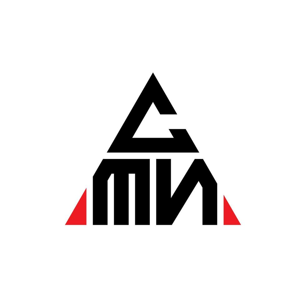 cmn triangel bokstavslogotypdesign med triangelform. cmn triangel logotyp design monogram. cmn triangel vektor logotyp mall med röd färg. cmn triangulär logotyp enkel, elegant och lyxig logotyp.