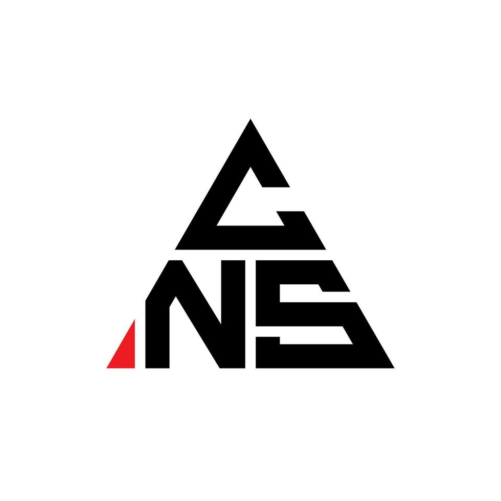 cns triangel bokstavslogotypdesign med triangelform. cns triangel logotyp design monogram. cns triangel vektor logotyp mall med röd färg. cns trekantiga logotyp enkel, elegant och lyxig logotyp.