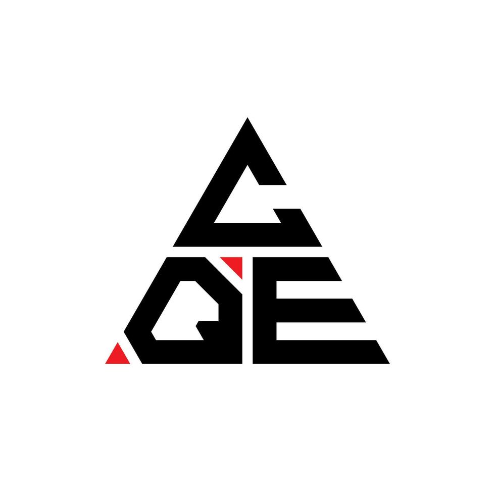 cqe triangel bokstavslogotypdesign med triangelform. cqe triangel logotyp design monogram. cqe triangel vektor logotyp mall med röd färg. cqe triangulär logotyp enkel, elegant och lyxig logotyp.