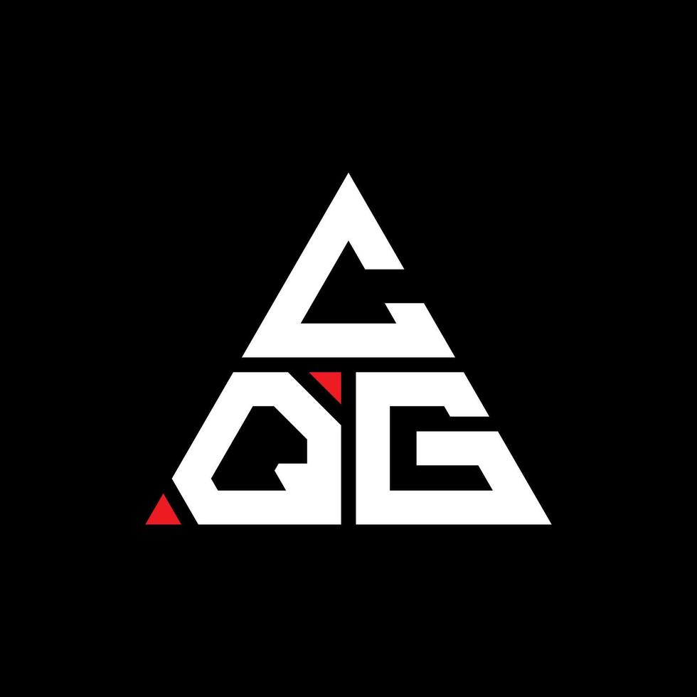 cqg triangel bokstavslogotypdesign med triangelform. cqg triangel logotyp design monogram. cqg triangel vektor logotyp mall med röd färg. cqg triangulär logotyp enkel, elegant och lyxig logotyp.