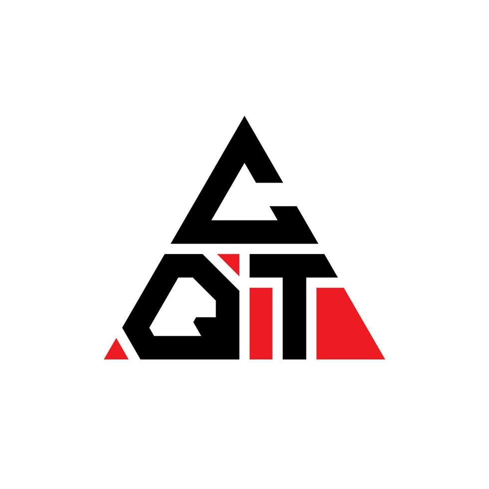 cqt-Dreieck-Buchstaben-Logo-Design mit Dreiecksform. cqt-Dreieck-Logo-Design-Monogramm. cqt-Dreieck-Vektor-Logo-Vorlage mit roter Farbe. cqt dreieckiges Logo einfaches, elegantes und luxuriöses Logo. vektor