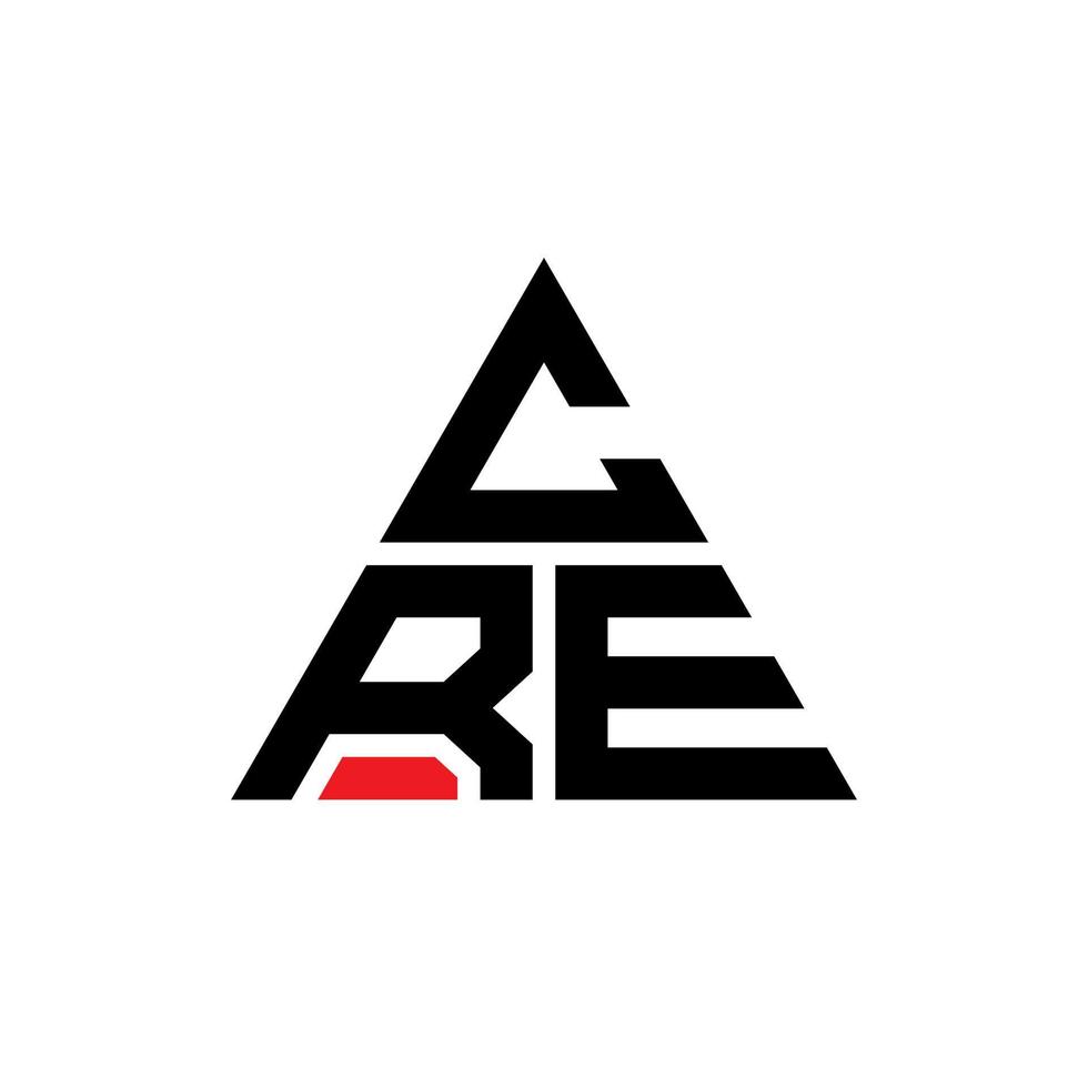 cre Dreiecksbuchstaben-Logo-Design mit Dreiecksform. Cre-Dreieck-Logo-Design-Monogramm. Cre-Dreieck-Vektor-Logo-Vorlage mit roter Farbe. cre dreieckiges logo einfaches, elegantes und luxuriöses logo. vektor