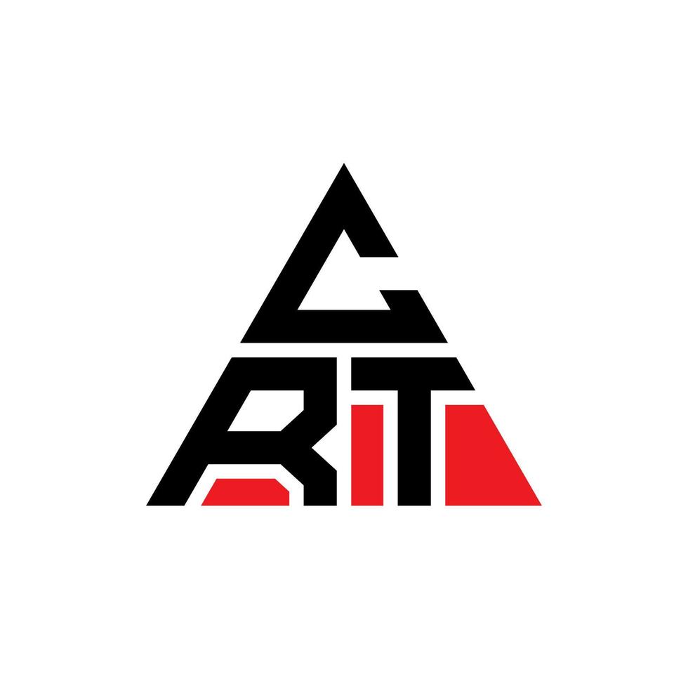 crt-Dreieck-Buchstaben-Logo-Design mit Dreiecksform. crt-Dreieck-Logo-Design-Monogramm. crt-Dreieck-Vektor-Logo-Vorlage mit roter Farbe. crt dreieckiges Logo einfaches, elegantes und luxuriöses Logo. vektor