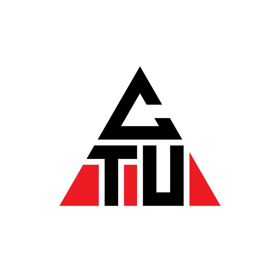 ctu triangel bokstavslogotypdesign med triangelform. ctu triangel logotyp design monogram. ctu triangel vektor logotyp mall med röd färg. ctu triangulär logotyp enkel, elegant och lyxig logotyp.