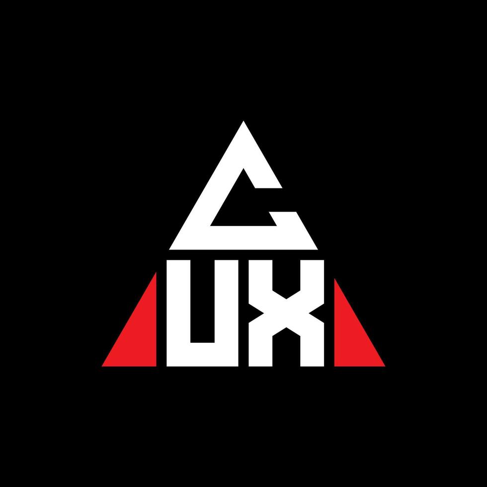 CUX-Dreieck-Buchstaben-Logo-Design mit Dreiecksform. CUX-Dreieck-Logo-Design-Monogramm. CUX-Dreieck-Vektor-Logo-Vorlage mit roter Farbe. cux dreieckiges Logo einfaches, elegantes und luxuriöses Logo. vektor