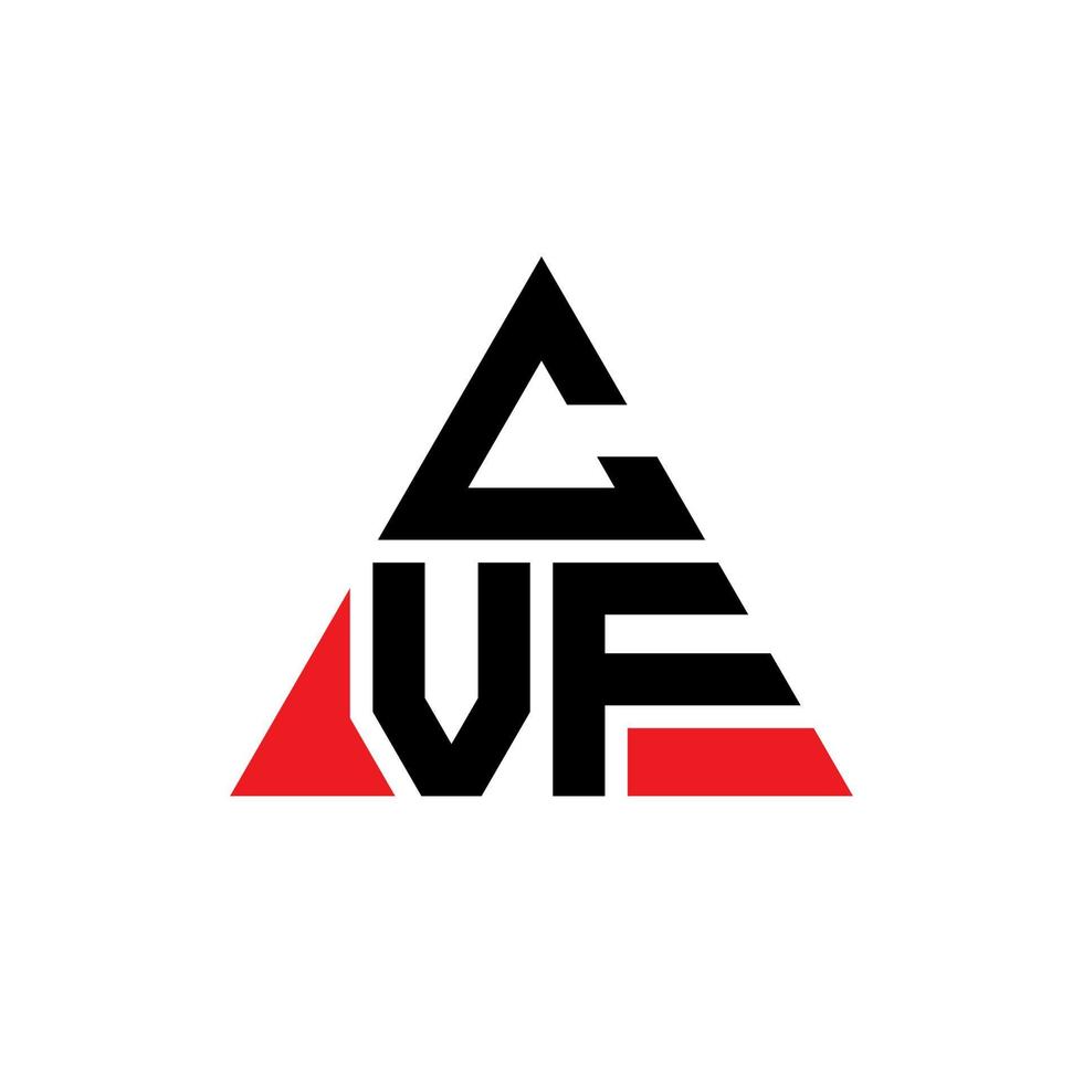cvf-Dreieck-Buchstaben-Logo-Design mit Dreiecksform. CVF-Dreieck-Logo-Design-Monogramm. CVF-Dreieck-Vektor-Logo-Vorlage mit roter Farbe. cvf dreieckiges Logo einfaches, elegantes und luxuriöses Logo. vektor