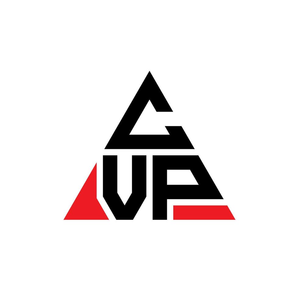 cvp-Dreieck-Buchstaben-Logo-Design mit Dreiecksform. cvp-Dreieck-Logo-Design-Monogramm. cvp-Dreieck-Vektor-Logo-Vorlage mit roter Farbe. cvp dreieckiges Logo einfaches, elegantes und luxuriöses Logo. vektor