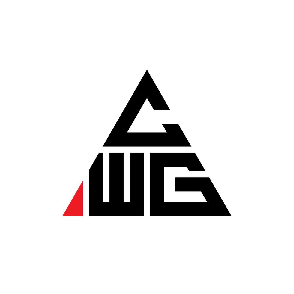 CWG-Dreieck-Buchstaben-Logo-Design mit Dreiecksform. CWG-Dreieck-Logo-Design-Monogramm. CWG-Dreieck-Vektor-Logo-Vorlage mit roter Farbe. cwg dreieckiges Logo einfaches, elegantes und luxuriöses Logo. vektor