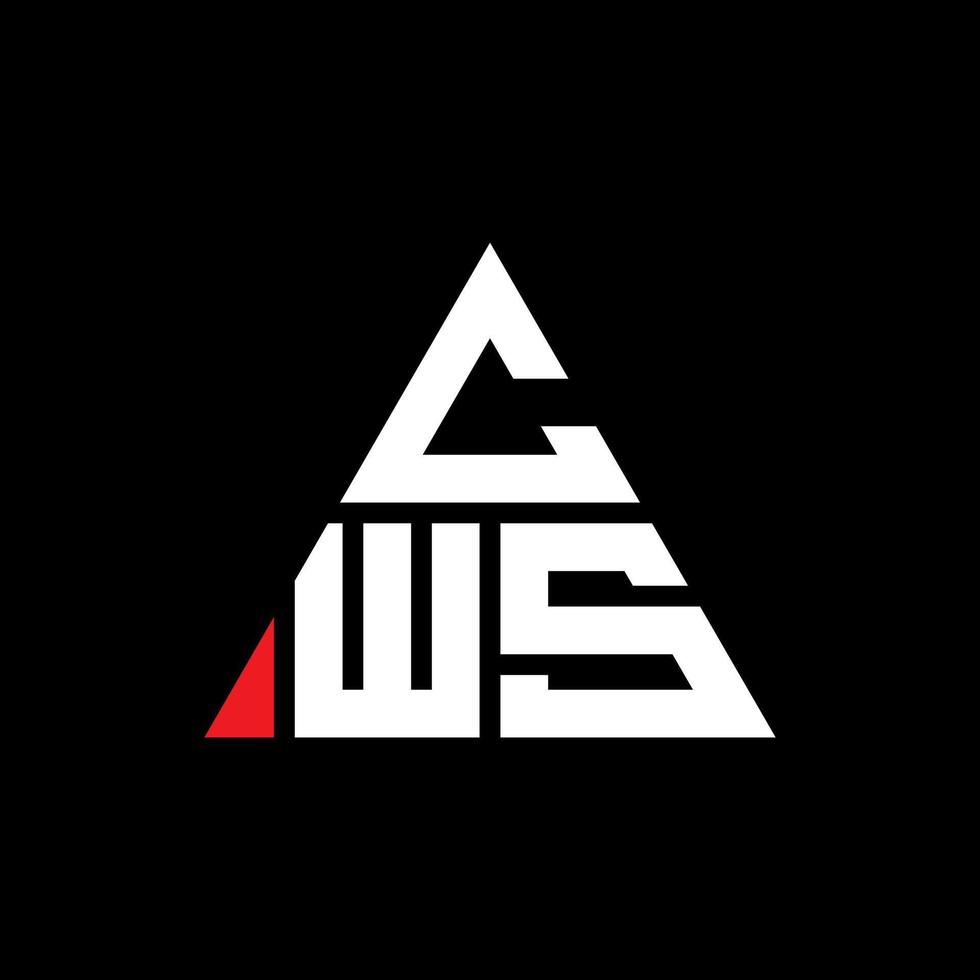 cws-Dreieck-Buchstaben-Logo-Design mit Dreiecksform. cws-Dreieck-Logo-Design-Monogramm. cws-Dreieck-Vektor-Logo-Vorlage mit roter Farbe. cws dreieckiges Logo einfaches, elegantes und luxuriöses Logo. vektor