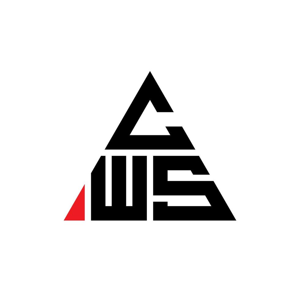 cws triangel bokstavslogotypdesign med triangelform. cws triangel logotyp design monogram. cws triangel vektor logotyp mall med röd färg. cws triangulära logotyp enkel, elegant och lyxig logotyp.