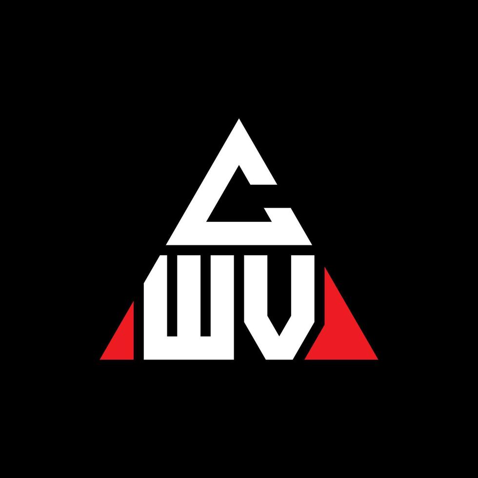 cwv-Dreieck-Buchstaben-Logo-Design mit Dreiecksform. Cwv-Dreieck-Logo-Design-Monogramm. cwv-Dreieck-Vektor-Logo-Vorlage mit roter Farbe. cwv dreieckiges Logo einfaches, elegantes und luxuriöses Logo. vektor
