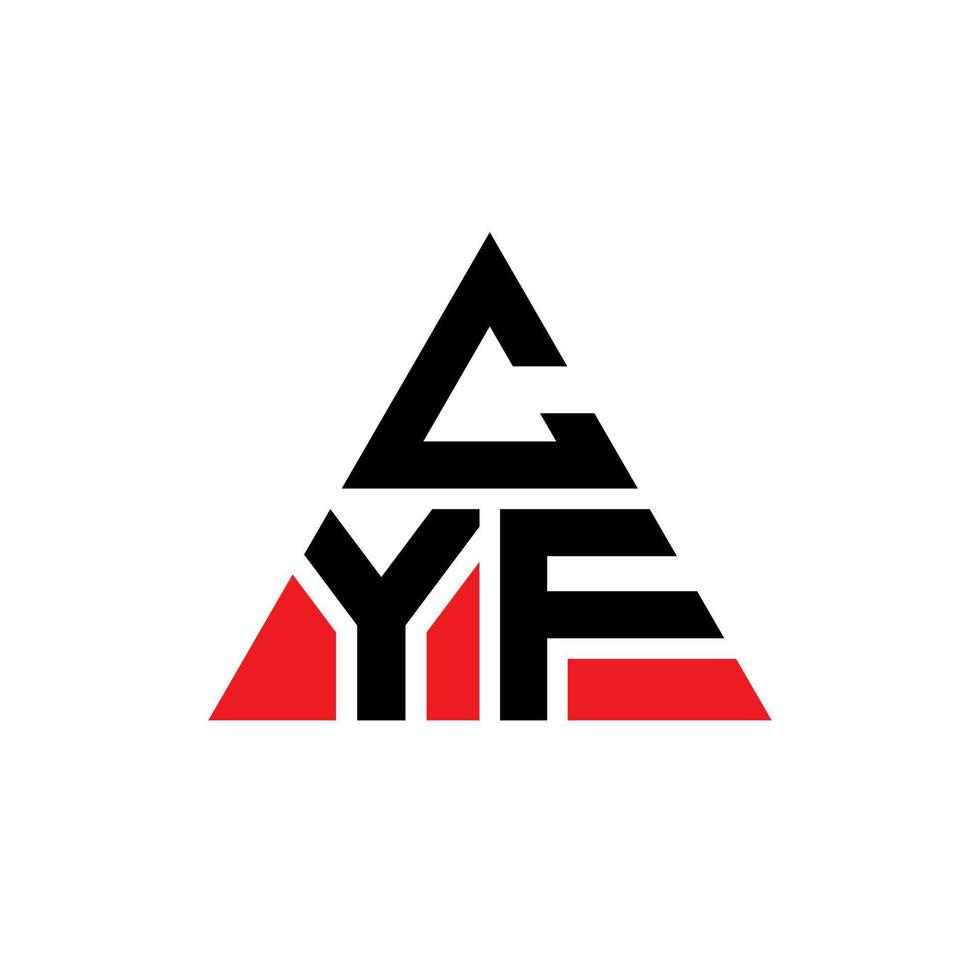 Cyf-Dreieck-Buchstaben-Logo-Design mit Dreiecksform. Cyf-Dreieck-Logo-Design-Monogramm. Cyf-Dreieck-Vektor-Logo-Vorlage mit roter Farbe. cyf dreieckiges Logo einfaches, elegantes und luxuriöses Logo. vektor
