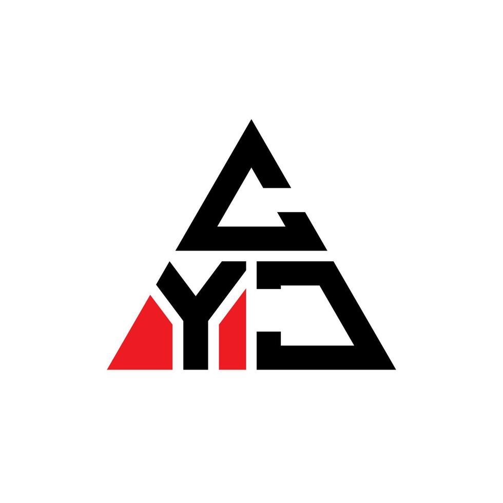 cyj-Dreieck-Buchstaben-Logo-Design mit Dreiecksform. Cyj-Dreieck-Logo-Design-Monogramm. Cyj-Dreieck-Vektor-Logo-Vorlage mit roter Farbe. cyj dreieckiges Logo einfaches, elegantes und luxuriöses Logo. vektor