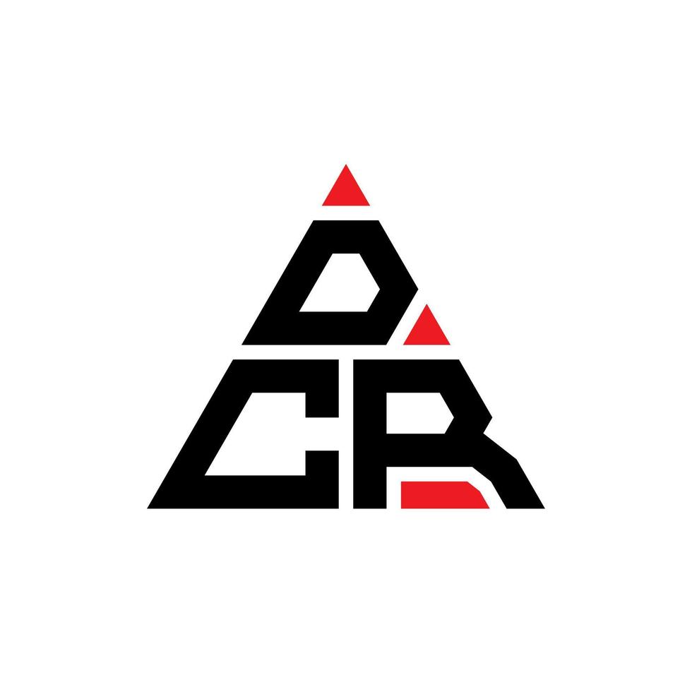 dcr triangel bokstavslogotypdesign med triangelform. dcr triangel logotyp design monogram. dcr triangel vektor logotyp mall med röd färg. dcr triangulär logotyp enkel, elegant och lyxig logotyp.