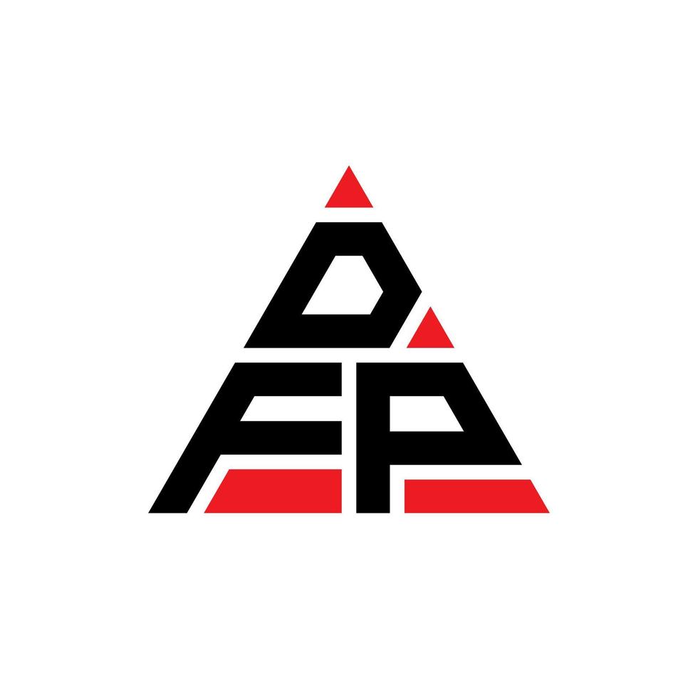 dfp-Dreieck-Buchstaben-Logo-Design mit Dreiecksform. dfp-Dreieck-Logo-Design-Monogramm. dfp-Dreieck-Vektor-Logo-Vorlage mit roter Farbe. dfp dreieckiges Logo einfaches, elegantes und luxuriöses Logo. vektor