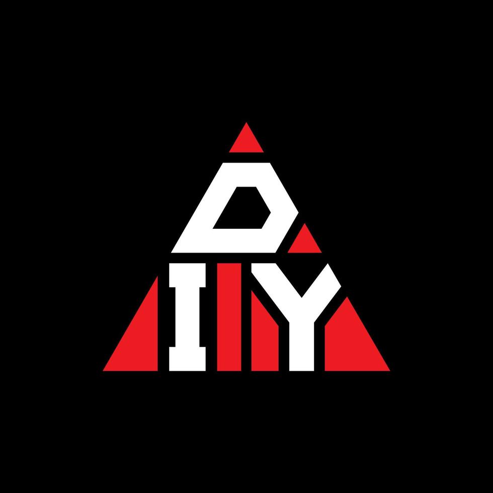 DIY triangel bokstavslogotypdesign med triangelform. DIY triangel logotyp design monogram. DIY triangel vektor logotyp mall med röd färg. DIY triangulär logotyp enkel, elegant och lyxig logotyp.