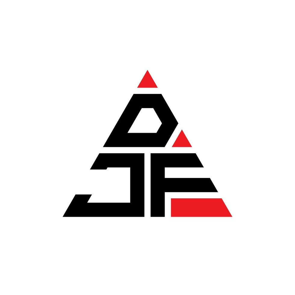 djf triangel bokstavslogotypdesign med triangelform. djf triangel logotyp design monogram. DJ triangel vektor logotyp mall med röd färg. djf triangulär logotyp enkel, elegant och lyxig logotyp.