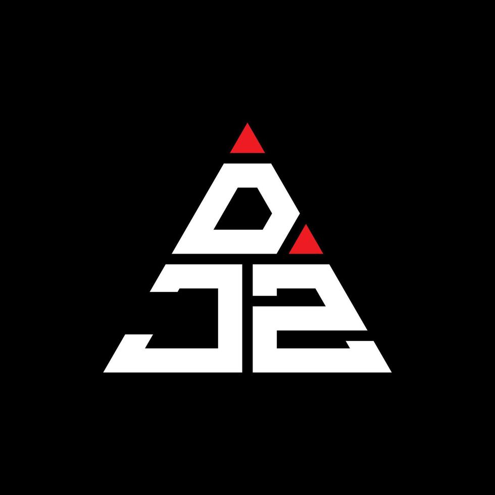 djz triangel bokstavslogotypdesign med triangelform. djz triangel logotyp design monogram. djz triangel vektor logotyp mall med röd färg. djz triangulär logotyp enkel, elegant och lyxig logotyp.