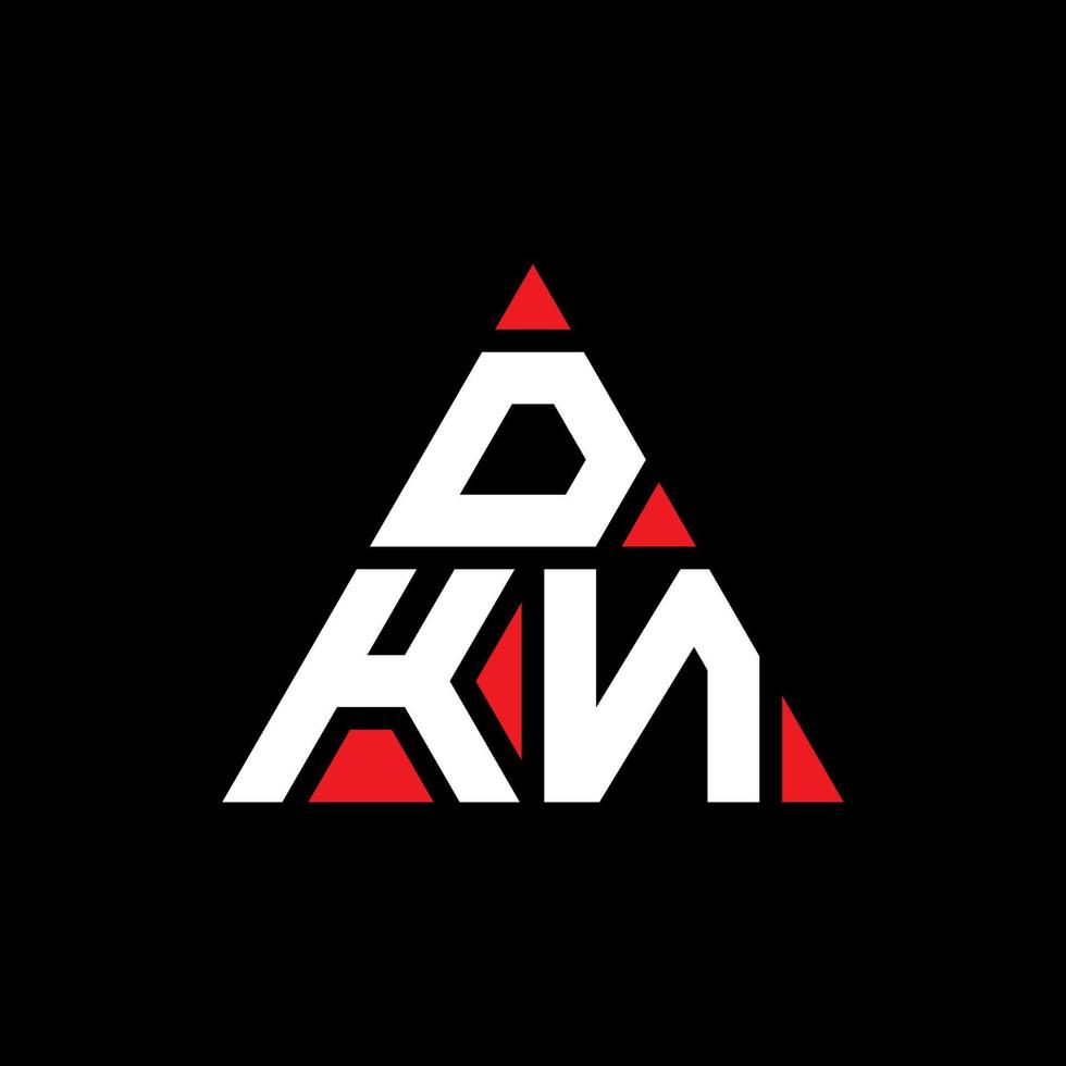 dkn-Dreieck-Buchstaben-Logo-Design mit Dreiecksform. dkn-Dreieck-Logo-Design-Monogramm. dkn-Dreieck-Vektor-Logo-Vorlage mit roter Farbe. dkn dreieckiges Logo einfaches, elegantes und luxuriöses Logo. vektor