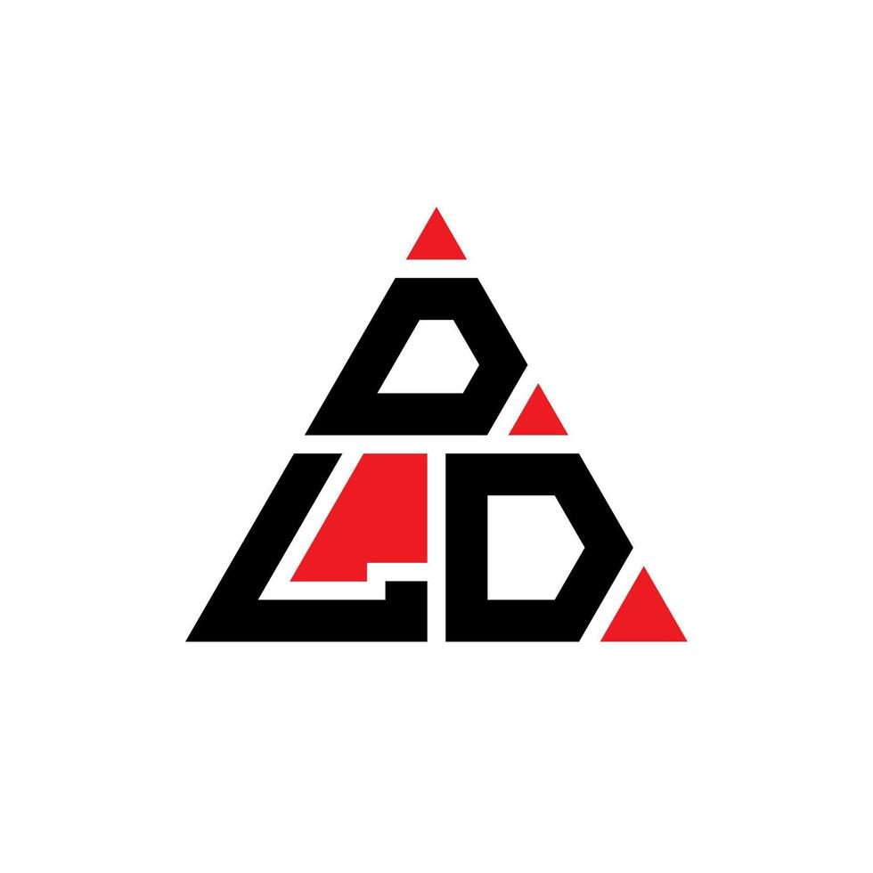 DLD-Dreieck-Buchstaben-Logo-Design mit Dreiecksform. Dld-Dreieck-Logo-Design-Monogramm. Dld-Dreieck-Vektor-Logo-Vorlage mit roter Farbe. dld dreieckiges Logo einfaches, elegantes und luxuriöses Logo. vektor