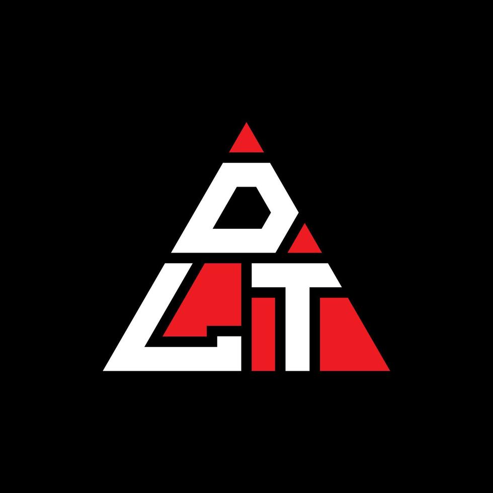 dlt-Dreieck-Buchstaben-Logo-Design mit Dreiecksform. dlt-Dreieck-Logo-Design-Monogramm. dlt-Dreieck-Vektor-Logo-Vorlage mit roter Farbe. dlt dreieckiges Logo einfaches, elegantes und luxuriöses Logo. vektor
